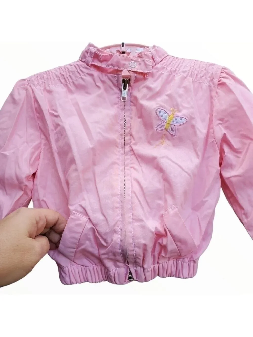Vtg 70's 80's Toddler sz 24m A Tiny Tots Original Pink zip jacket